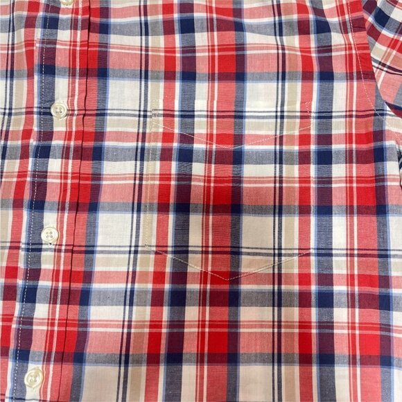 CHAPS Size Large Blue Casual Button Down Short Sleeve 100% Cotton Dress … - Picture 4 of 10